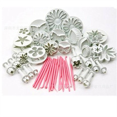 Baking Tools 11-Piece 47pcs Sugar Paste Cake Mold Set, Biscuit Flower Press and Decorative Mold 11-Piece Set