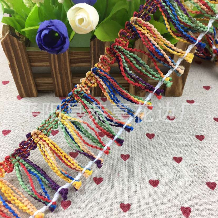 波纹纱七彩流苏