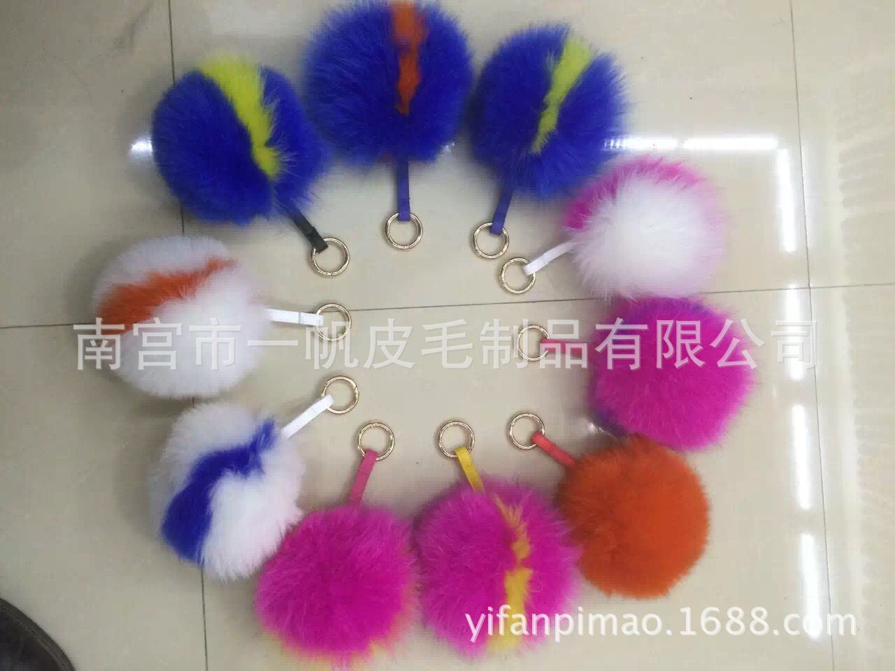 原产地生产生产兔毛球各种颜色兔毛球6-10厘米毛球 仿毛球 假毛球