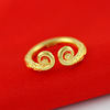 Ring, golden cane, accessory for beloved, simple and elegant design