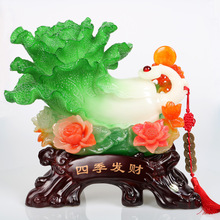 雅信树脂工艺礼品四季发财白菜摆件客厅办公室装饰送客户工厂批发