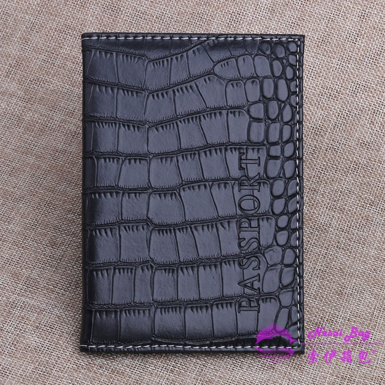 Passport case, polyurethane crocodile print, protective passport cover, 11 colors, 14.2×9.8×0.5 cm