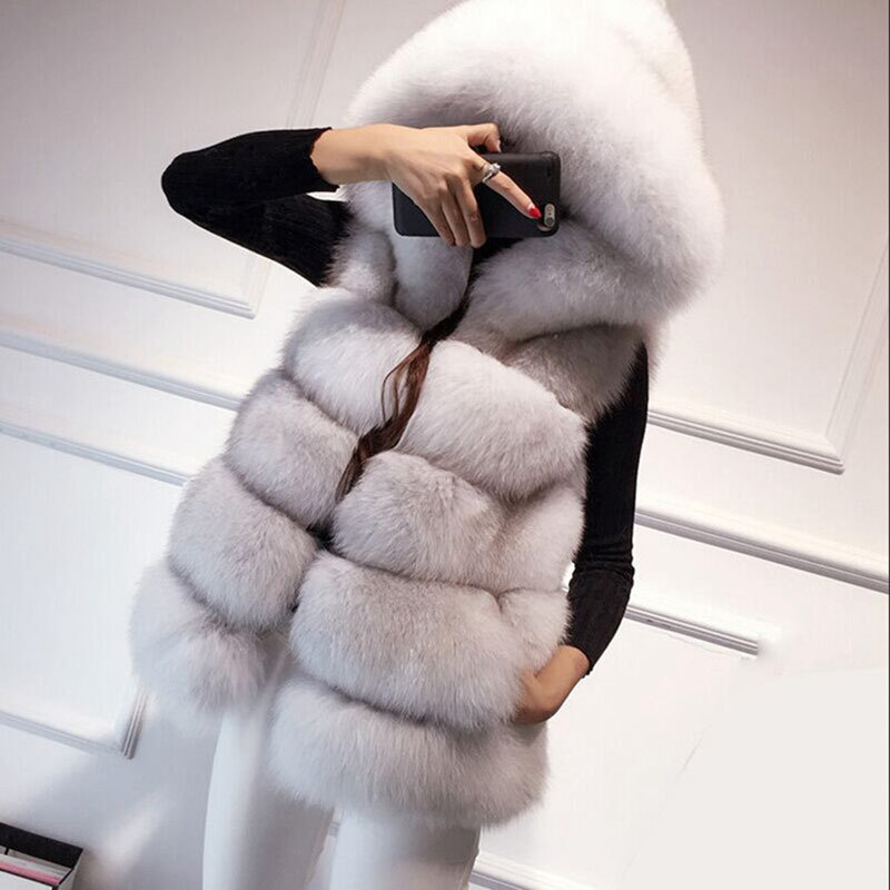 Europe and America selling 2020 new pattern Fur imitation Vest Mid length version Fox vest Women's wear coat Special Offer wholesale