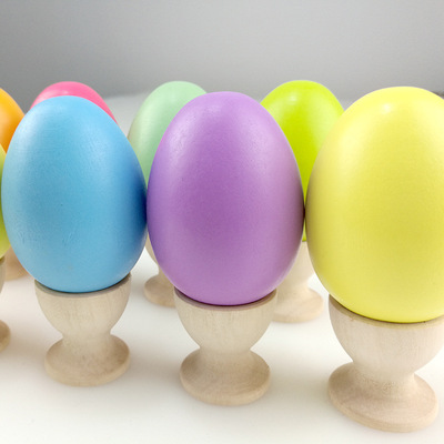DIY Graffiti wooden  egg Easter Eggs woodiness Genuine and fake eggs Art draw Pigment
