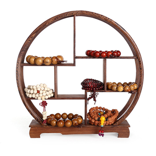 Bogu solid wood retro simple style jewelry and jade display props Buddha bracelet necklace ornaments jewelry rack