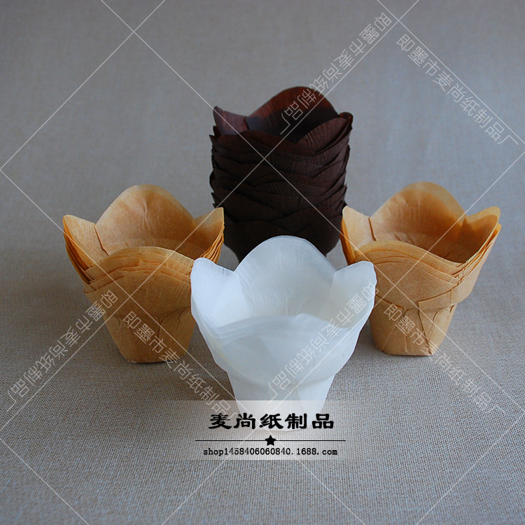 A prueba de aceite europeo blanco café muffin pastel taza de papel taza de la torta de pan bandeja de papel Para Hornear pastel de embalaje taza de papel