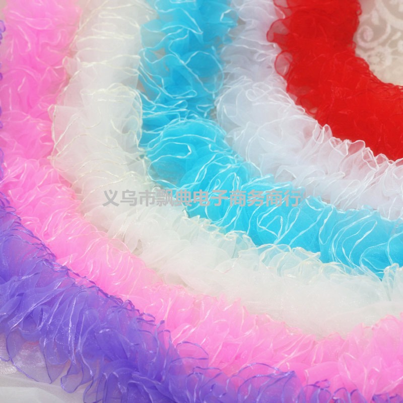 6厘米有弹力玻璃纱花边辅料 蕾丝花边木耳裙摆下摆花边辅料