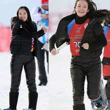 冬季户外羽绒裤女外穿高腰加厚大码双面保暖白鸭绒女滑雪裤棉裤