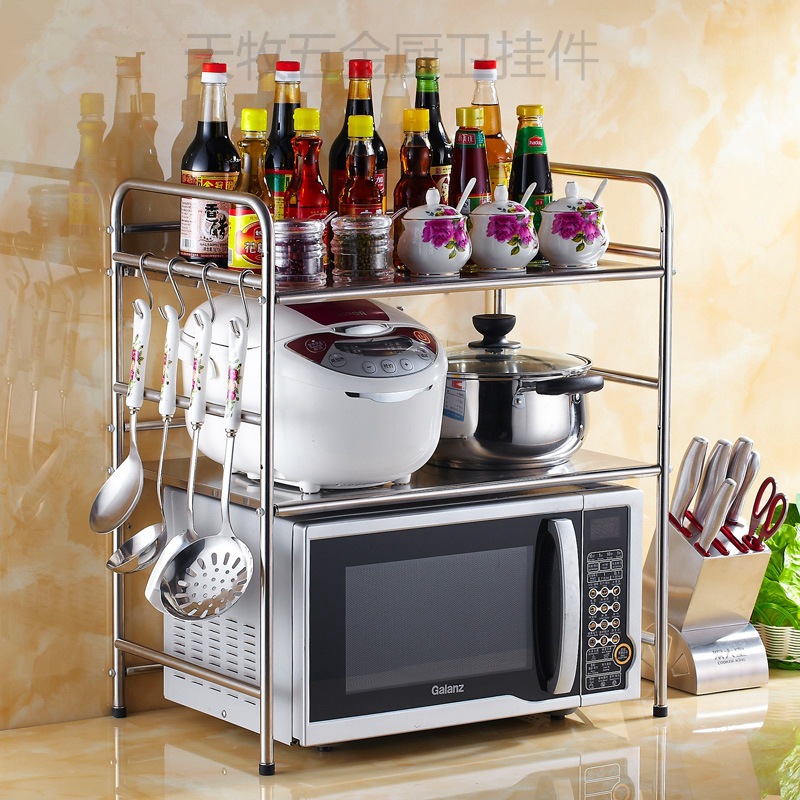 304 Stainless steel Microwave oven rack Flavoring Oven rack multi-function Kitchen Shelf Microwave shelf