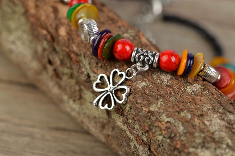 Подлинная этническая аксессуар handmade из провинции Юньнань, счастливый трехлистник, браслет на щиколотку, этнический стиль, оптовая торговля