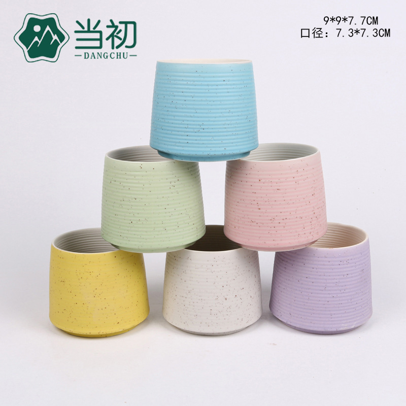 Macaron ceramic flowerpot stoneware plain burning simple modern succulent plant Gypsophila home cartoon ornaments