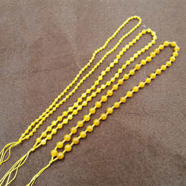 黄龙玉圆珠项链绳 手工编织绳 黄色珠珠项链绳 挂绳