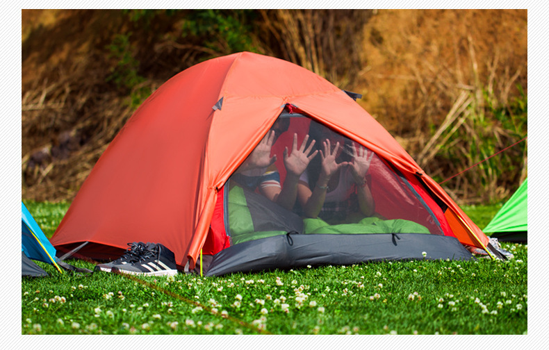 Wholesale pinnacle double outdoor rainstorm tent 2-3 camping aluminum pole glass pole type