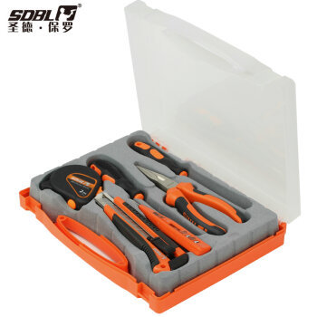 圣德保罗 SD-006-B 家用五金维修7件套工具（透明盒）工具盒