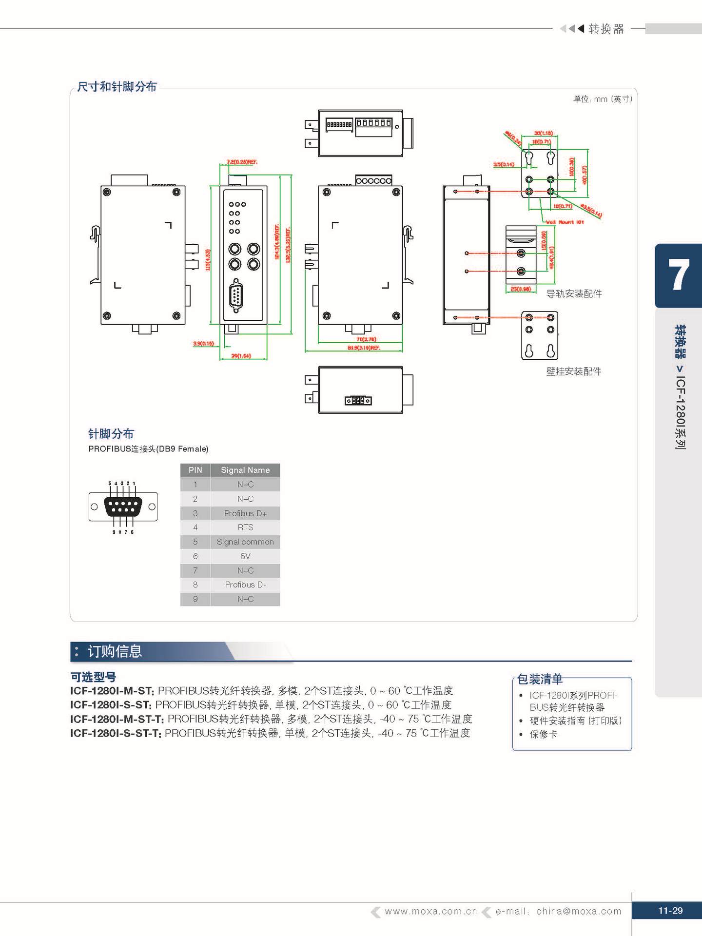 MOXA CF-1280I 2口工业级PROFIBUS转光纤转换器 moxa交换机怎么样,进口交换机,交换机市场,交换机品质,交换机规格