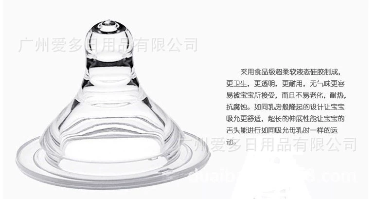 Frosted wide-mouth spiral nipple with reinforced shape not easy to suck and bite
