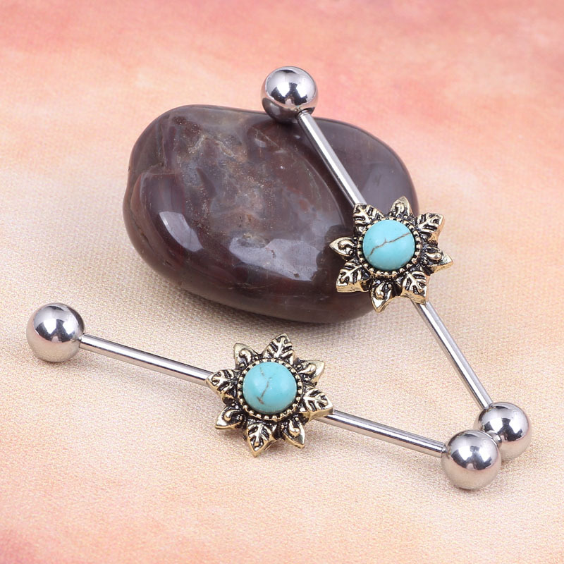 Labret piercing jewelry detail image