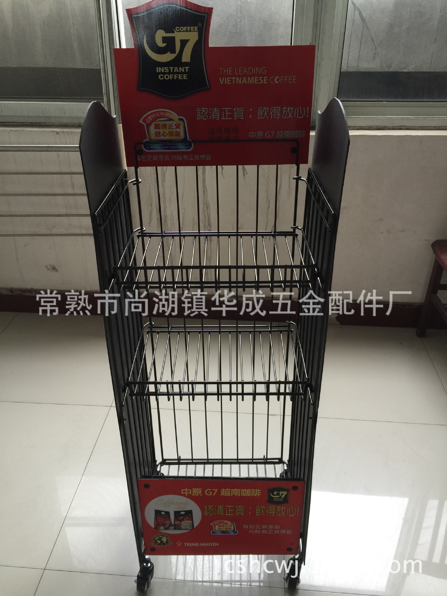 工厂直销外贸咖啡销售展示架可折叠好组装表面处理颜色可选