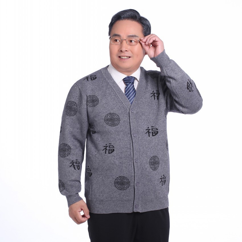 중노부부복, 축복문자 남녀복, 니트 스웨터, 재킷, 따뜻한 패셔너블 셔츠, 스웨터, 가디건 신상품