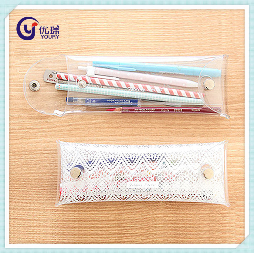 创意透明pvc清新折叠笔袋收纳袋 文具袋 pencil c