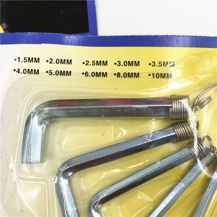 Herramienta hexagonal interior 6-ángulo llave destornillador herramienta de reparación L-tipo hexagonal galvanizado herramienta de hardware al por mayor