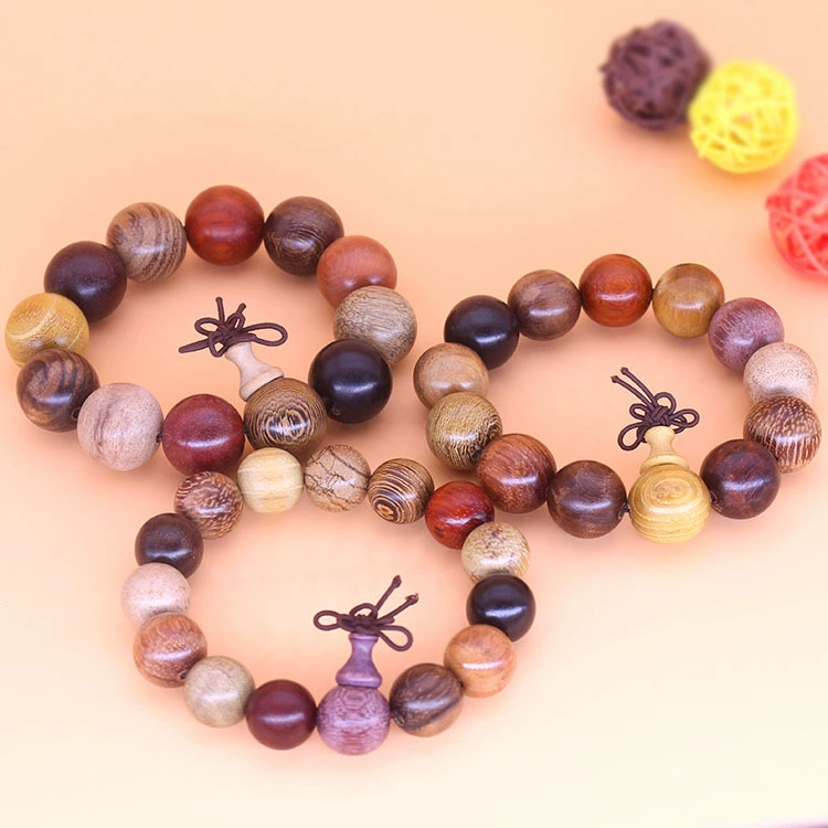 Organic bead bracelet, rosary with round beads, wholesale