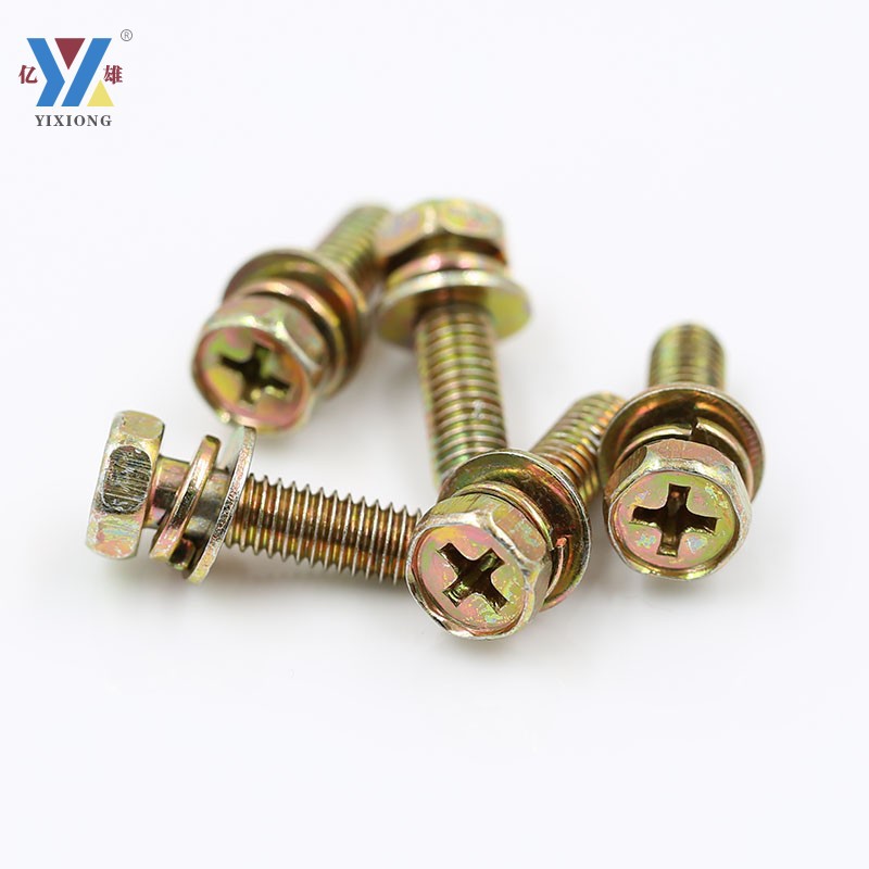 亿雄十字外六角组合螺丝钉电梯螺丝钉六角三组合螺丝钉M4M5M6M8