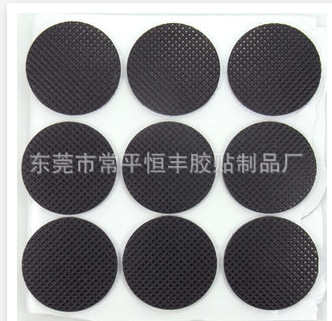 厂家直销橡胶脚垫 单面自粘橡胶缓冲防滑脚垫 圆形网格橡胶减震垫