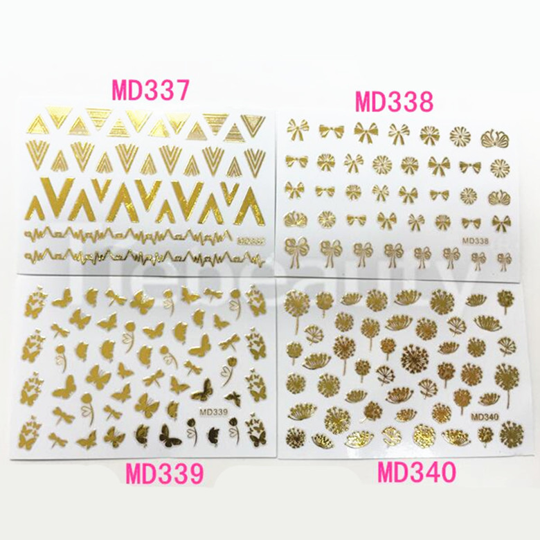 Factory Outlet Gilding 3D Nail stickers Nail stickers golden nail Sticker pattern style