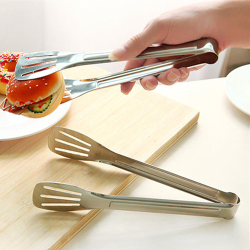 Stainless steel kitchen food tongs, bread buffet tongs, baking tools deli tongs dropshipping