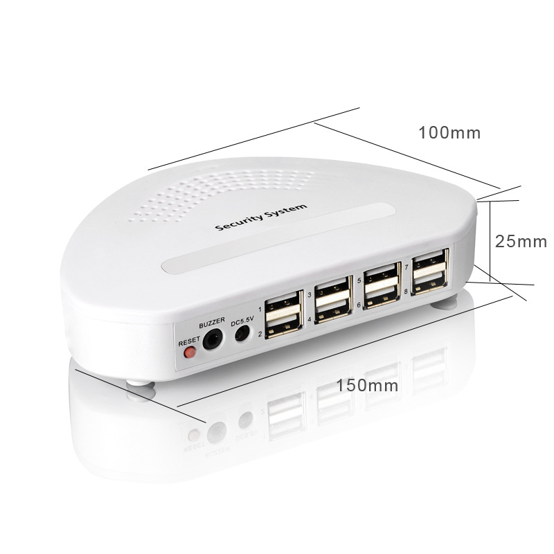 新款手机充电防盗报警器一拖六华为小米苹果柜台水晶立式展示支架