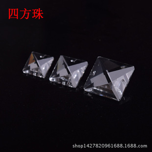 Square beads Crystal 14 16 18 20 22 mm machine grinding transparent square beads lighting accessories diy