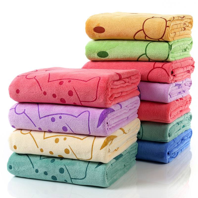 Factory wholesale bath towel microfiber bath towel beach towel 400 square absorbent printed large bath towel bathroom bath towel