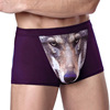 3D personalized printed men's underwear mid -waist young wolf head eagle head Modal's male flats corner trousers