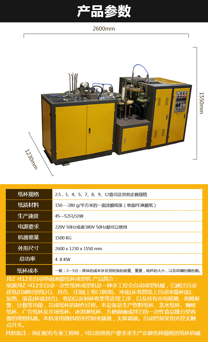 單淋膜紙杯機(jī)處理后