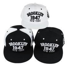 欧美黑白双色时尚街舞嘻哈棒球帽 纽约布鲁克林1947潮流个性帽