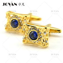 卓凡JOVAN 韩版蓝锆石群镶钻袖扣袖钉 高档热卖男士衬衫法式袖扣