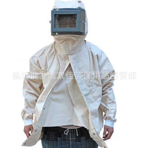 Abrasive sandblasting suit, sandblasting protective clothing, thick canvas paint suit, split sandblasting and polishing workwear, wear-resistant workwear