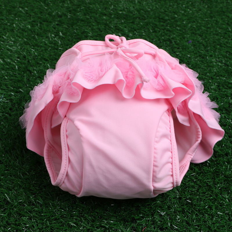 兒童泳褲嬰兒防水防漏泳褲環保雙調節泳褲網紗寶寶防側漏女童泳褲