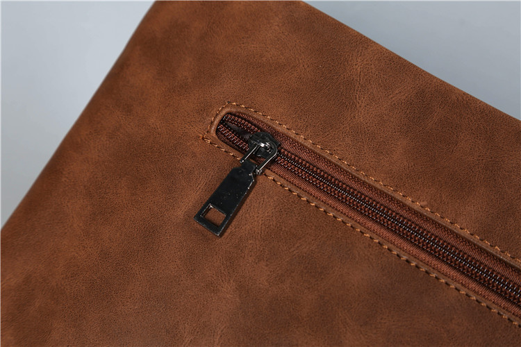 Men's Solid Color Pu Leather Zipper Handbag display picture 4