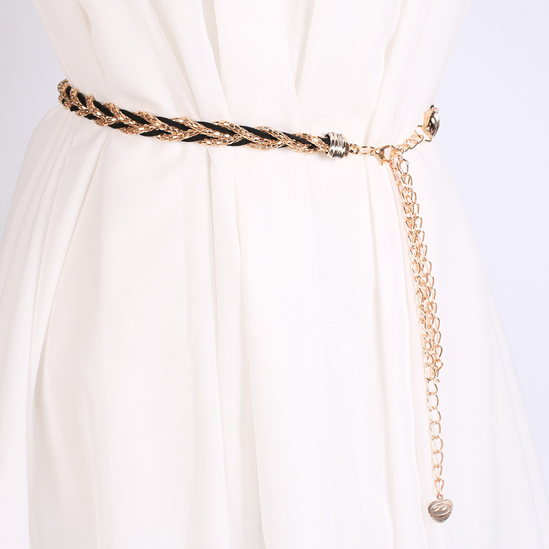 European and American Metal Woven Belt Cross-border 3-color Decorative Waist Chain, Simple and Versatile Dress, Metal Belt Body Chain_voghion.com