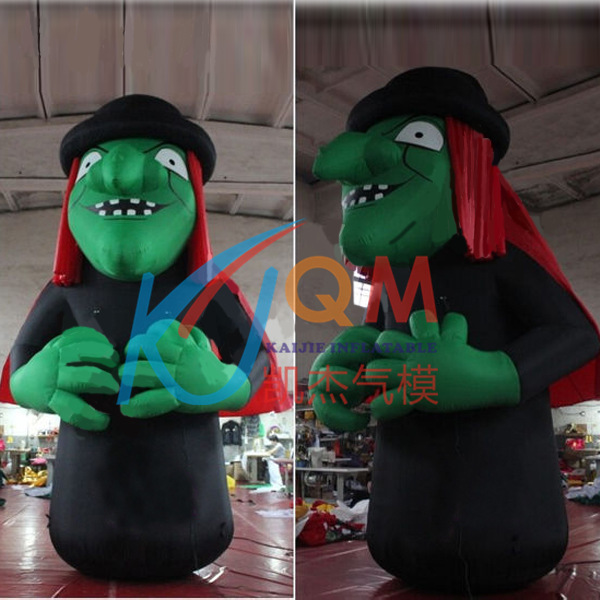 定制巫婆气模 充气女巫婆卡通 酒吧万圣节主题装饰气模骷髅南瓜灯