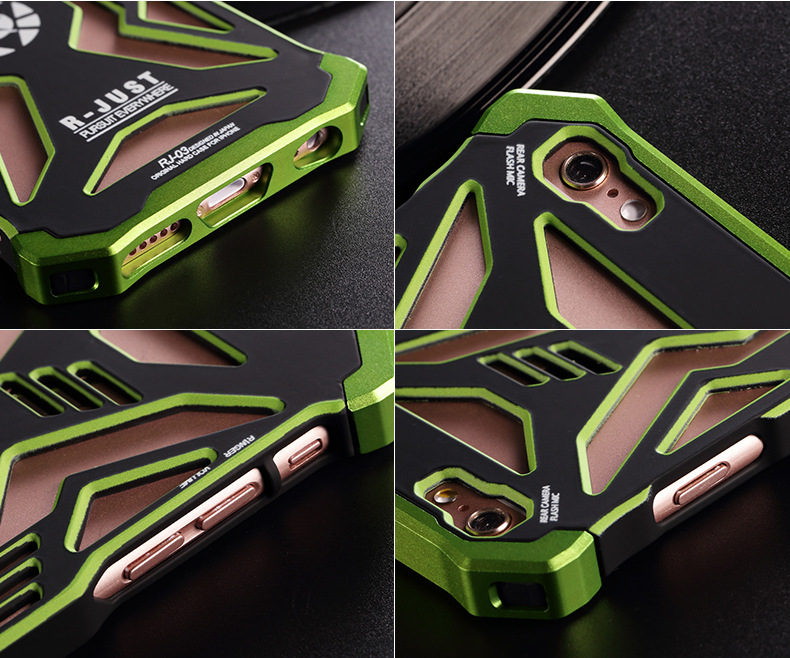 R-Just Avengers Superhero Aluminum Metal Case Cover with Shockproof Hard PC for Apple iPhone 6S Plus & iPhone 6S