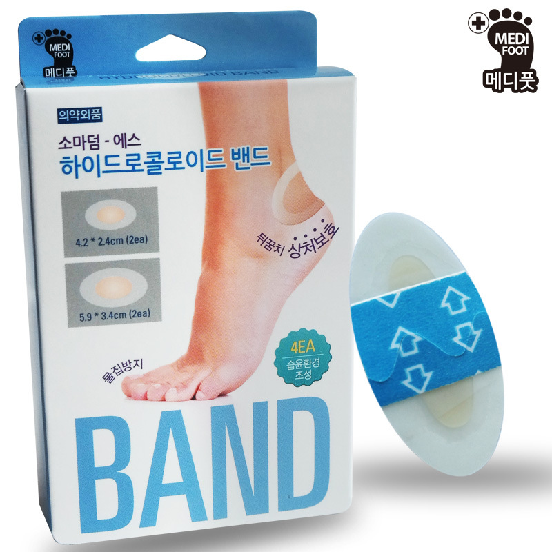 Medifoot韩国6片透明隐形后跟贴修复水泡贴防磨脚后跟贴防磨贴