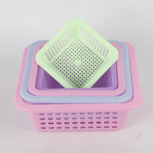 505正方筛 塑料方形果蔬筛 水果筛 苹果型水果篮 筛子 沥水篮