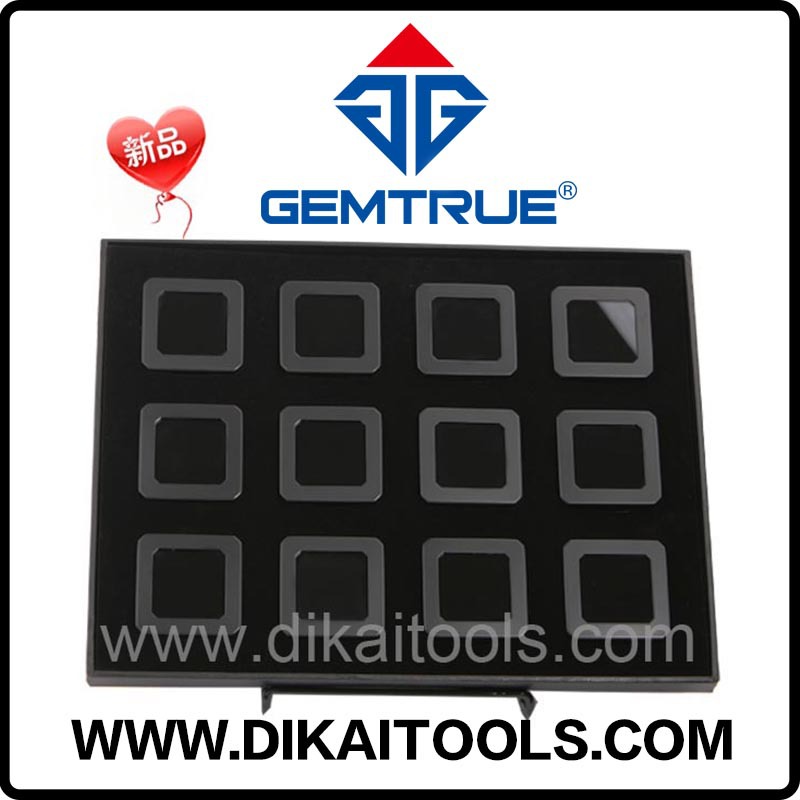 黑色蓝宝盒 12八角形金属盒 水晶钻石盒 珠宝首饰钻石套盒 裸石盘