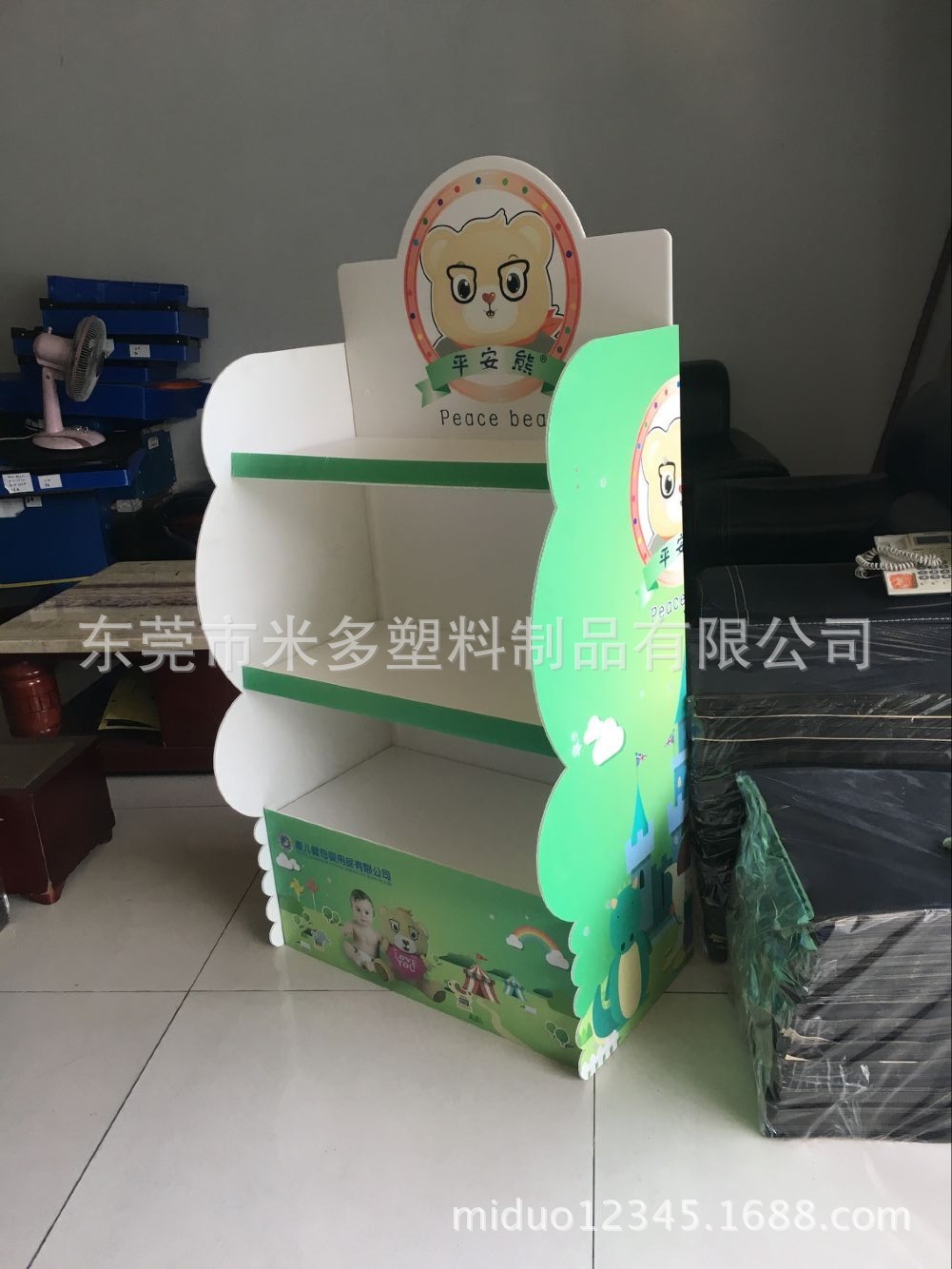 供应山东糖果公司定做瓦楞中空板展示架 促进糖果塑料瓦楞展架