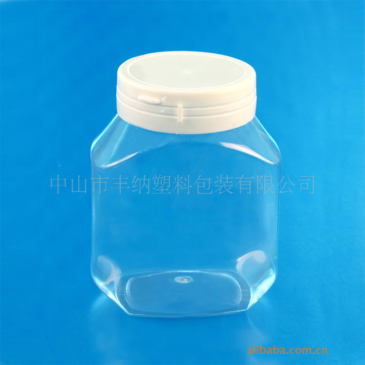 厂家直销 C18通用包装塑料瓶 450ml圆滑螺旋盖透明休闲食品罐