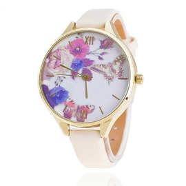 时尚手表 创意设计花与蝶字面表盘 皮带女式表 防水石英手表厂家