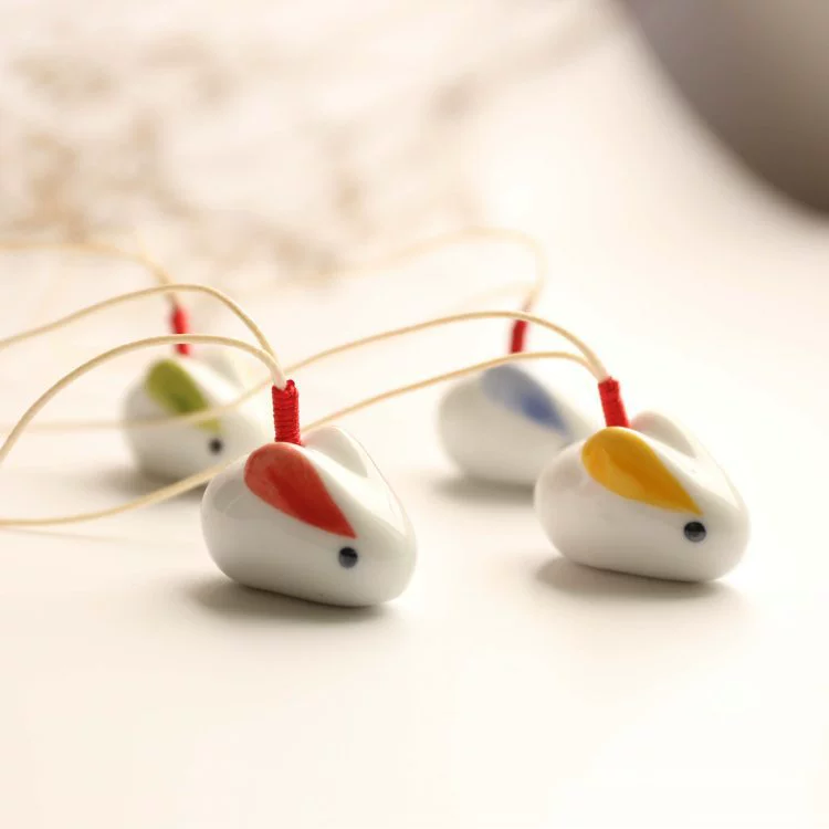 Pendant handmade, cute diverse rabbit, hand painting